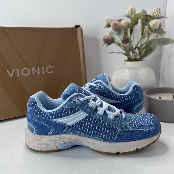 Vionic 23 Walker Denim Lace Up Sneakers Comfort Shoe Blue Women's 6 Medium NWB - Picture 7 of 10